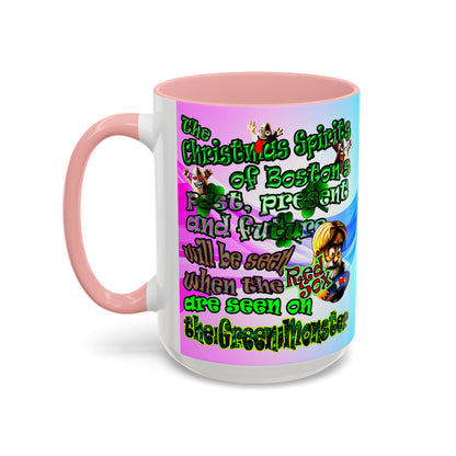 christmas spirits of boston - Accent Mug (light blue-pink wave)