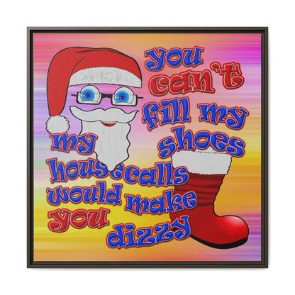 santa's shoes - framed canvas art (color blur)