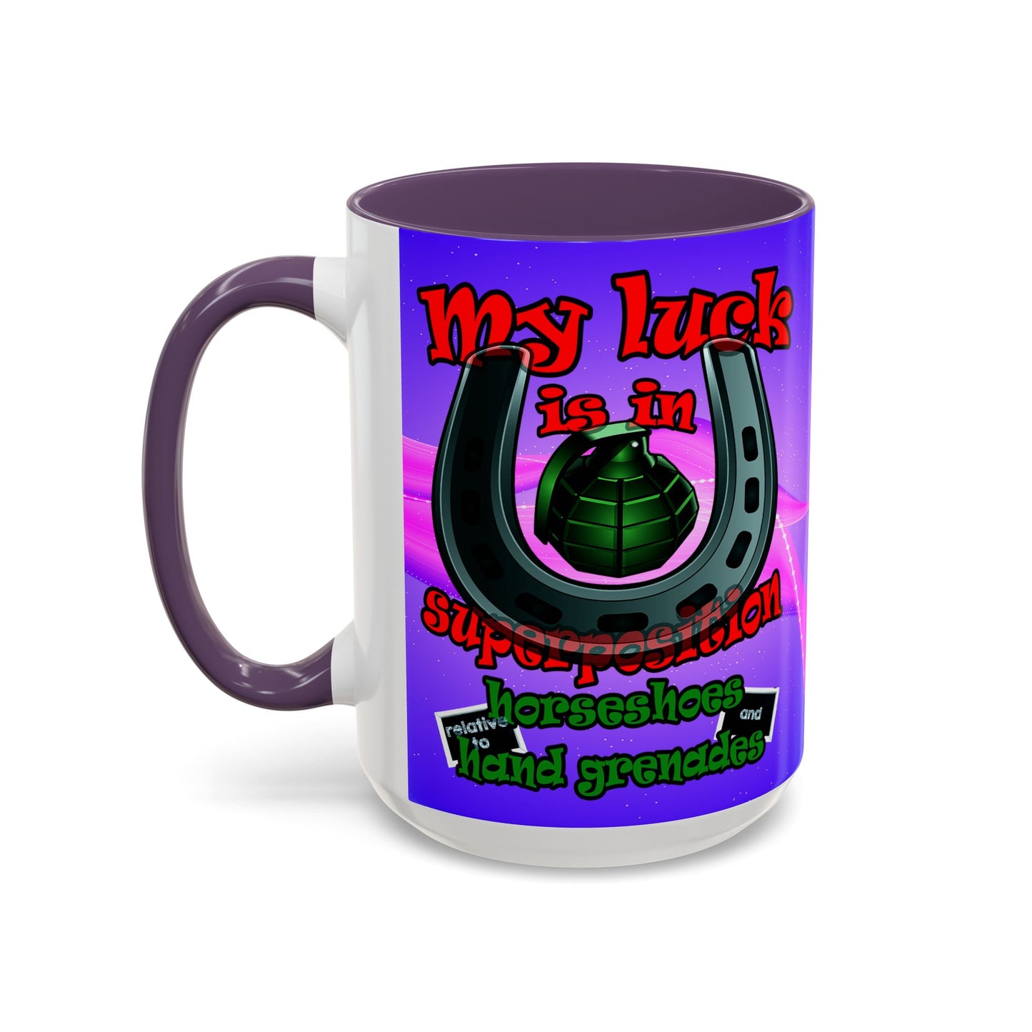 my luck - Accent Mug (purple-pink wave)