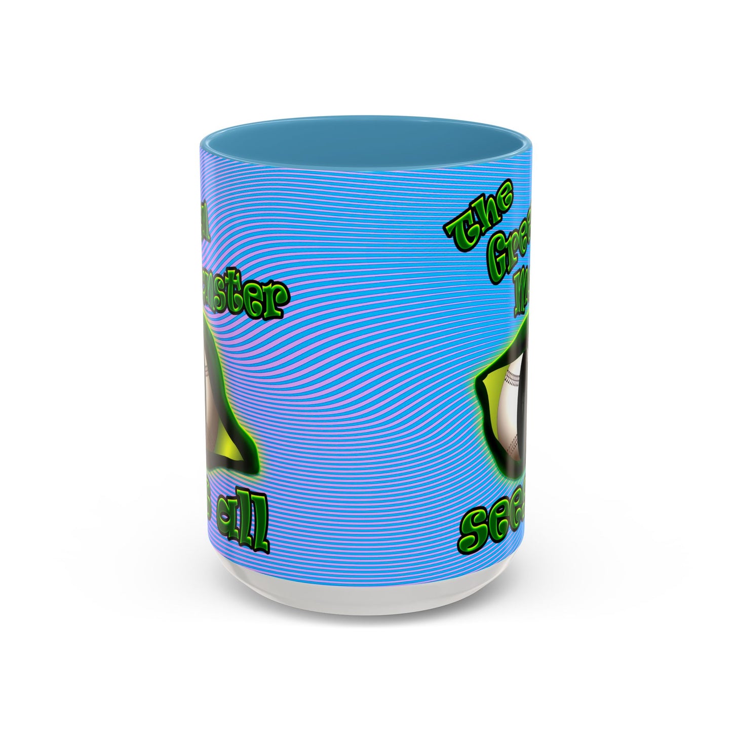 green monster - Accent Mug (light blue-purple wave)