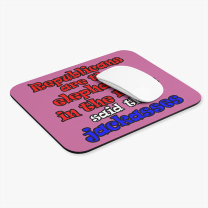 donkeys and elephants - Mouse Pad (Rectangle) (light pink)