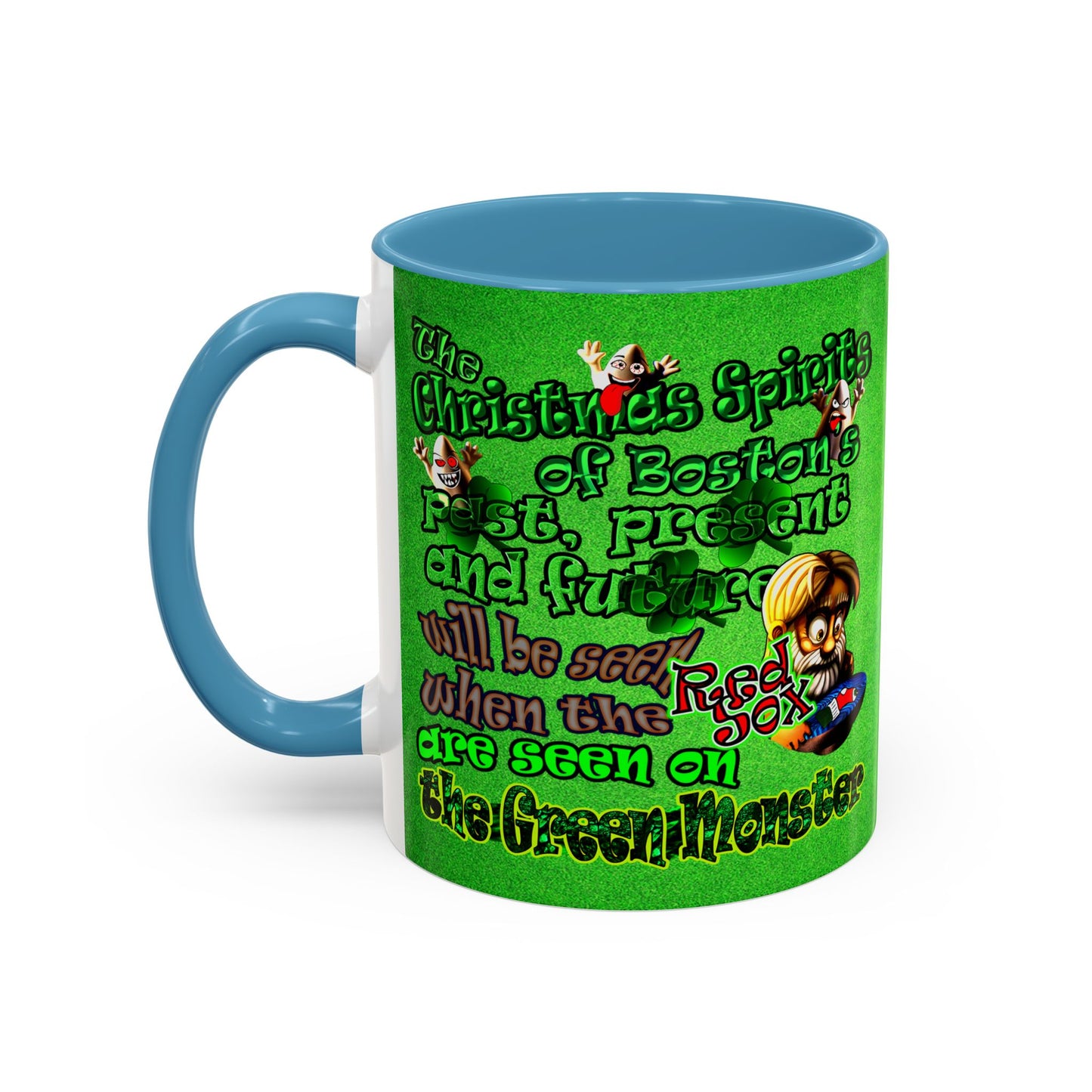 christmas spirits of boston - Accent Mug (green turf)