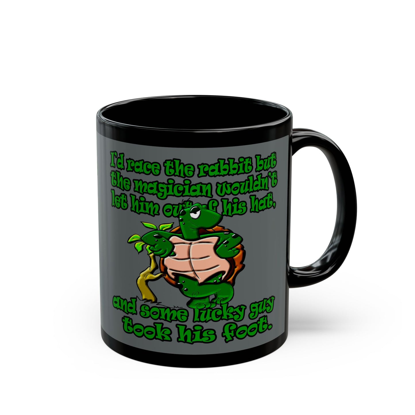 turtle race - Black Mug (dark grey)
