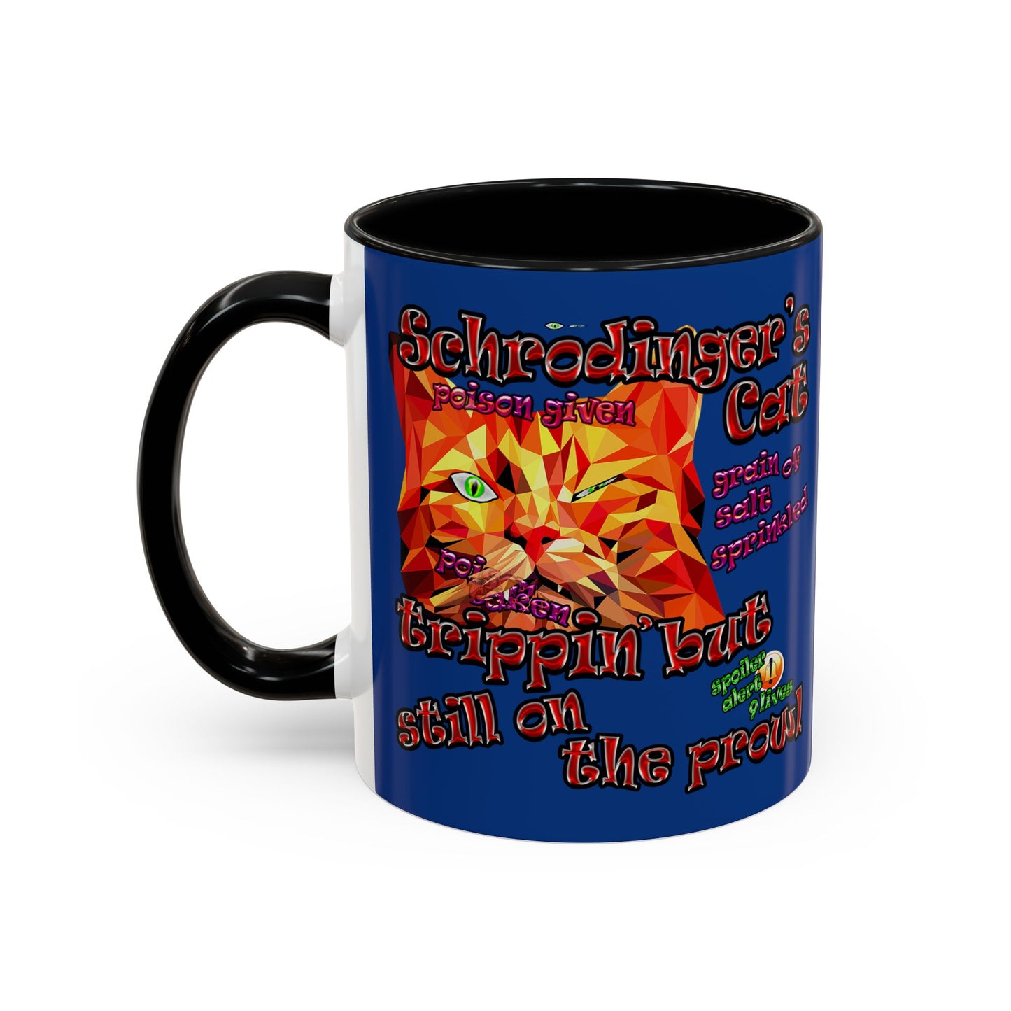schrodinger's cat - Accent Mug (dark blue)