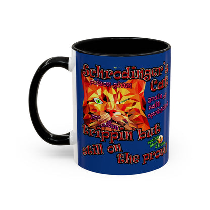 schrodinger's cat - Accent Mug (dark blue)
