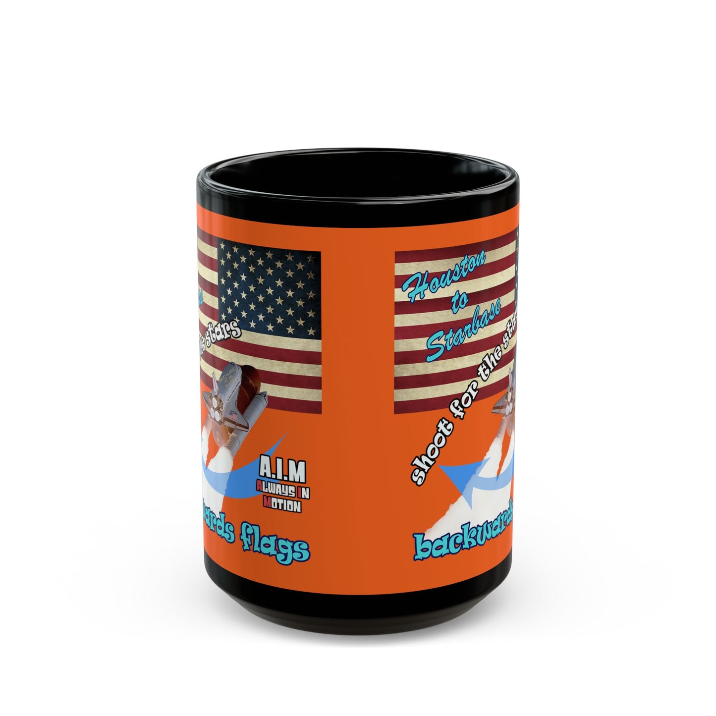 shoot for the stars - Black Mug (orange)