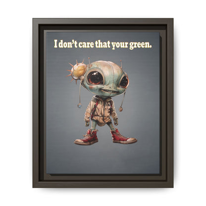 I don't care that your green - framed canvas art (grey-light grey)