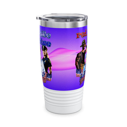 rw&b lives matter - Ringneck Tumbler, 20oz (purple-pink wave)