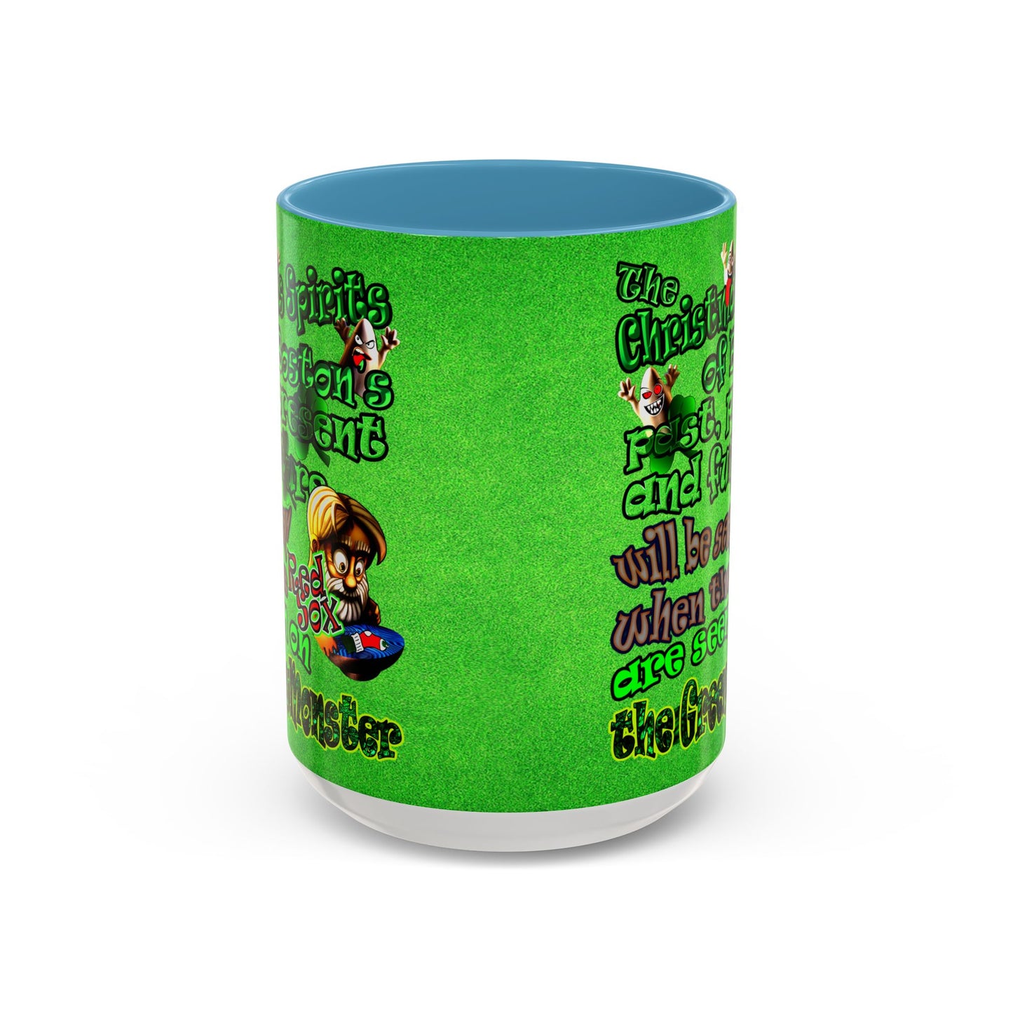christmas spirits of boston - Accent Mug (green turf)