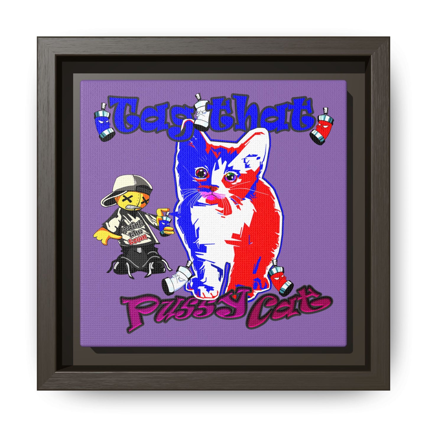 tag that - framed canvas art (light purple)