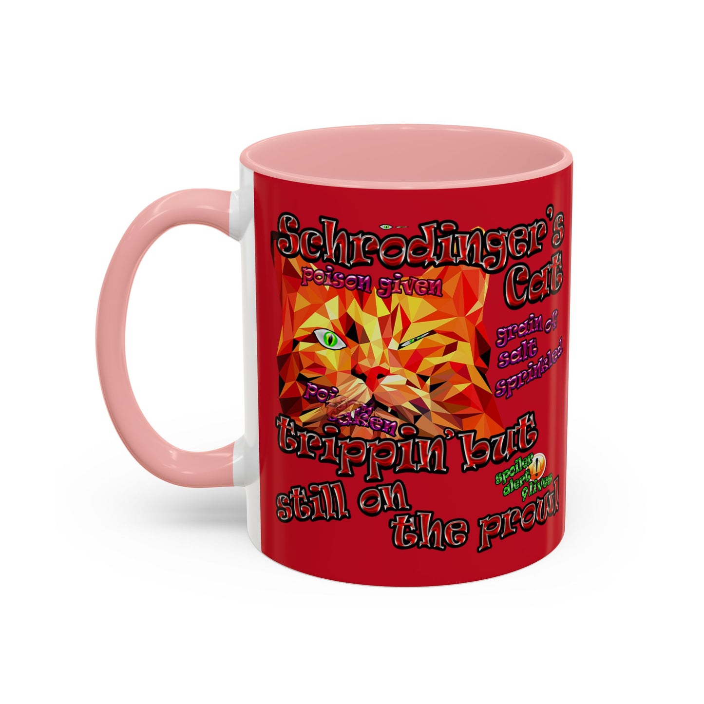 schrodinger's cat - Accent Mug (dark red)