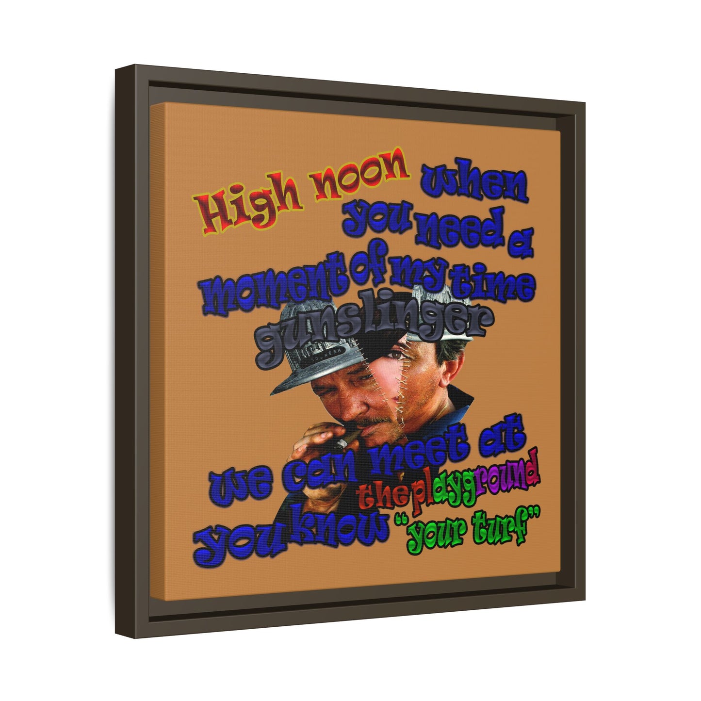 high noon - framed canvas art (light brown)