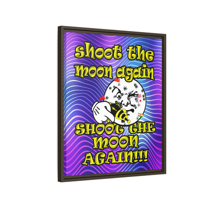 shoot the moon again - framed canvas art (purple wave)