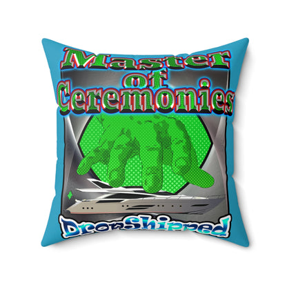 logo - Faux Suede Square Pillow - (turquoise)