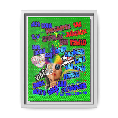 drop the beat - framed canvas art (logo green)
