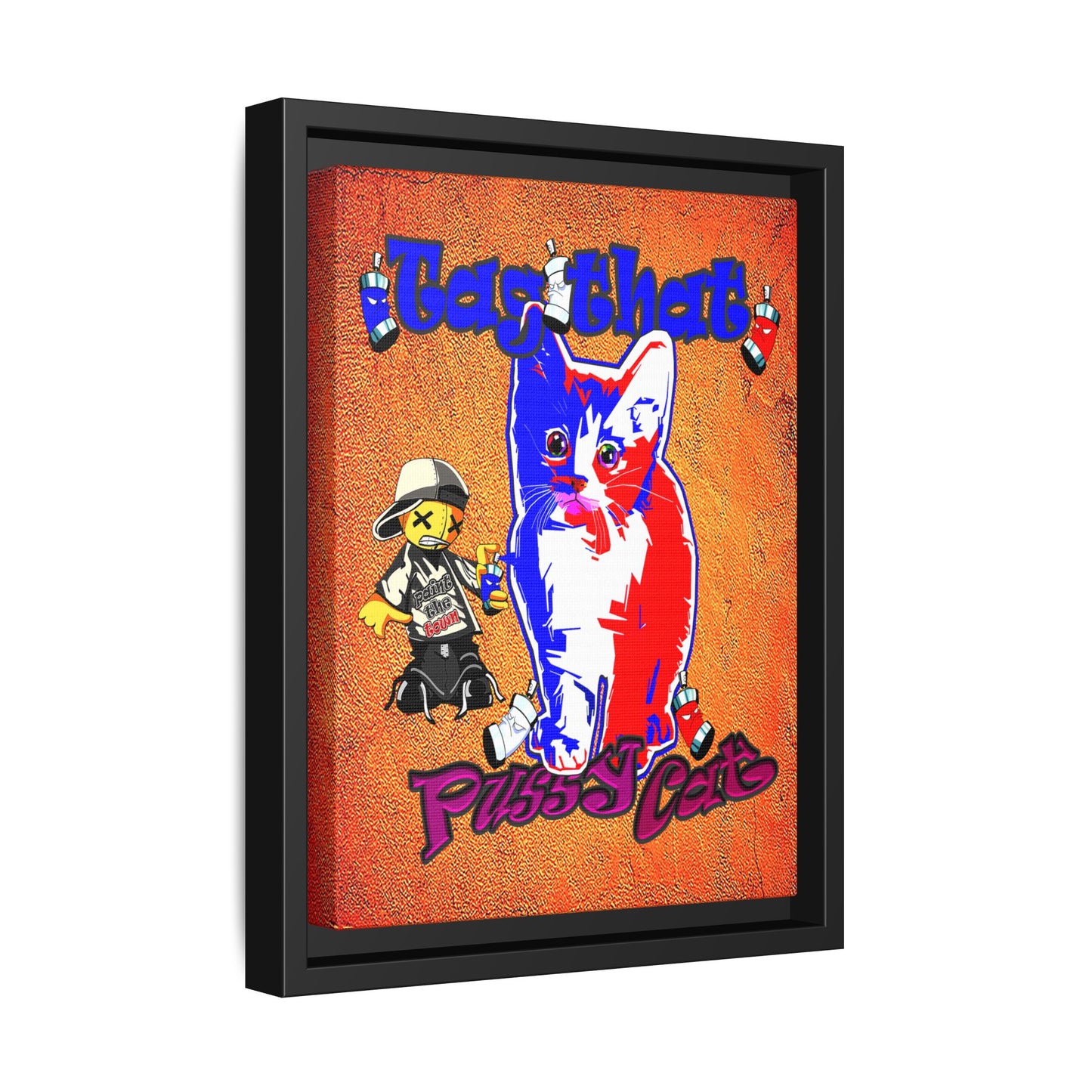 tag that - framed canvas art (burnt orange)