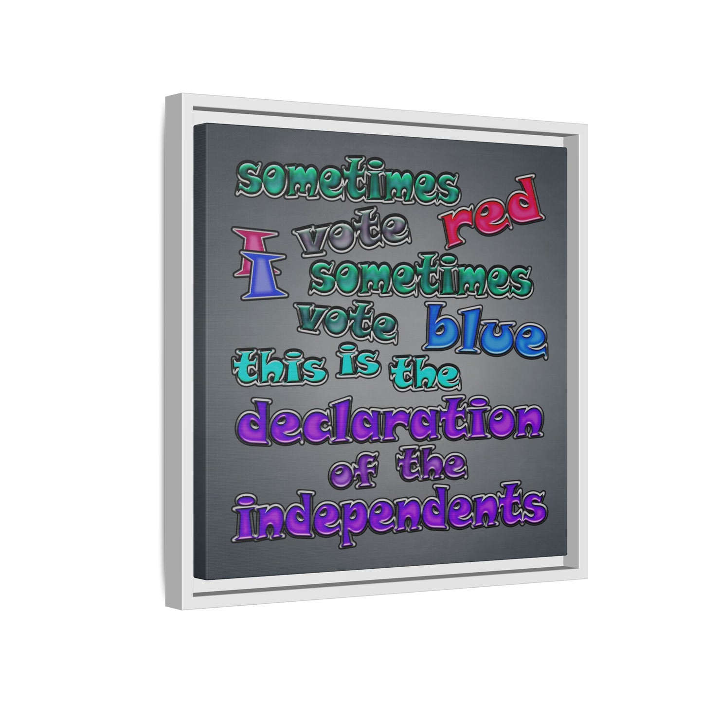 declaration of the independents - framed canvas art (grey-light grey)