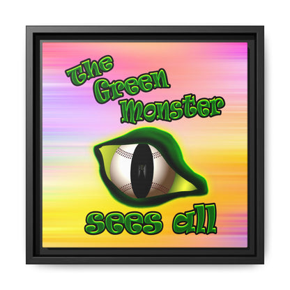 green monster - framed canvas art (color blur)