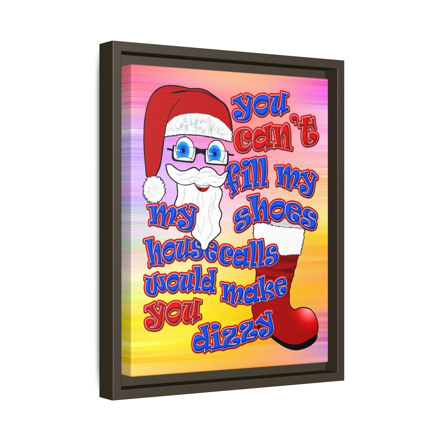 santa's shoes - framed canvas art (color blur)