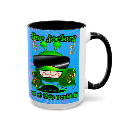 disc jockey - Accent Mug (light blue-purple wave)