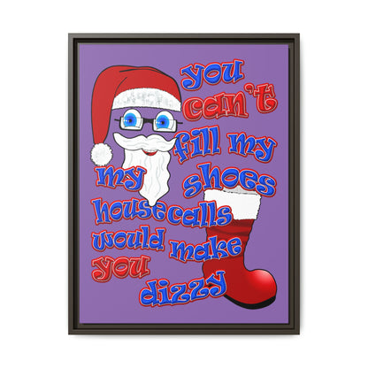 santa's shoes - framed canvas art (light purple)