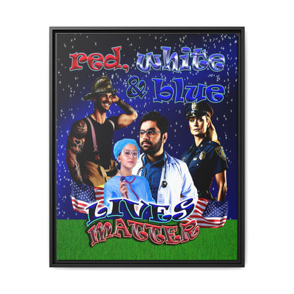 rw&b lives matter - framed canvas art ('snoops' background)