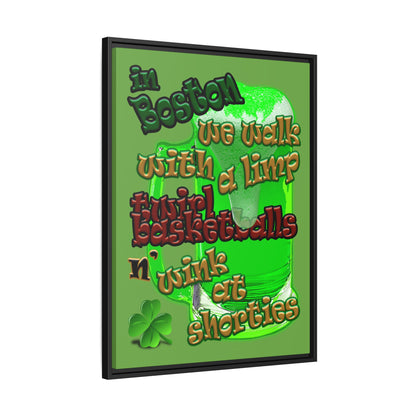 celtics logo - framed canvas art (green)