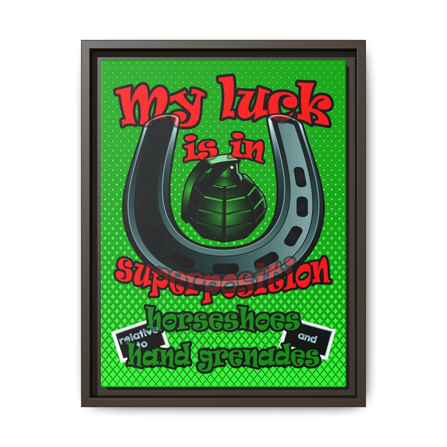 my luck - framed canvas art (logo green)