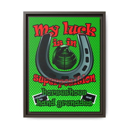 my luck - framed canvas art (logo green)