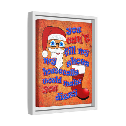 santa's shoes - framed canvas art (burnt orange)