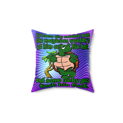 turtle race - Spun Polyester Square Pillow - (purple wave)