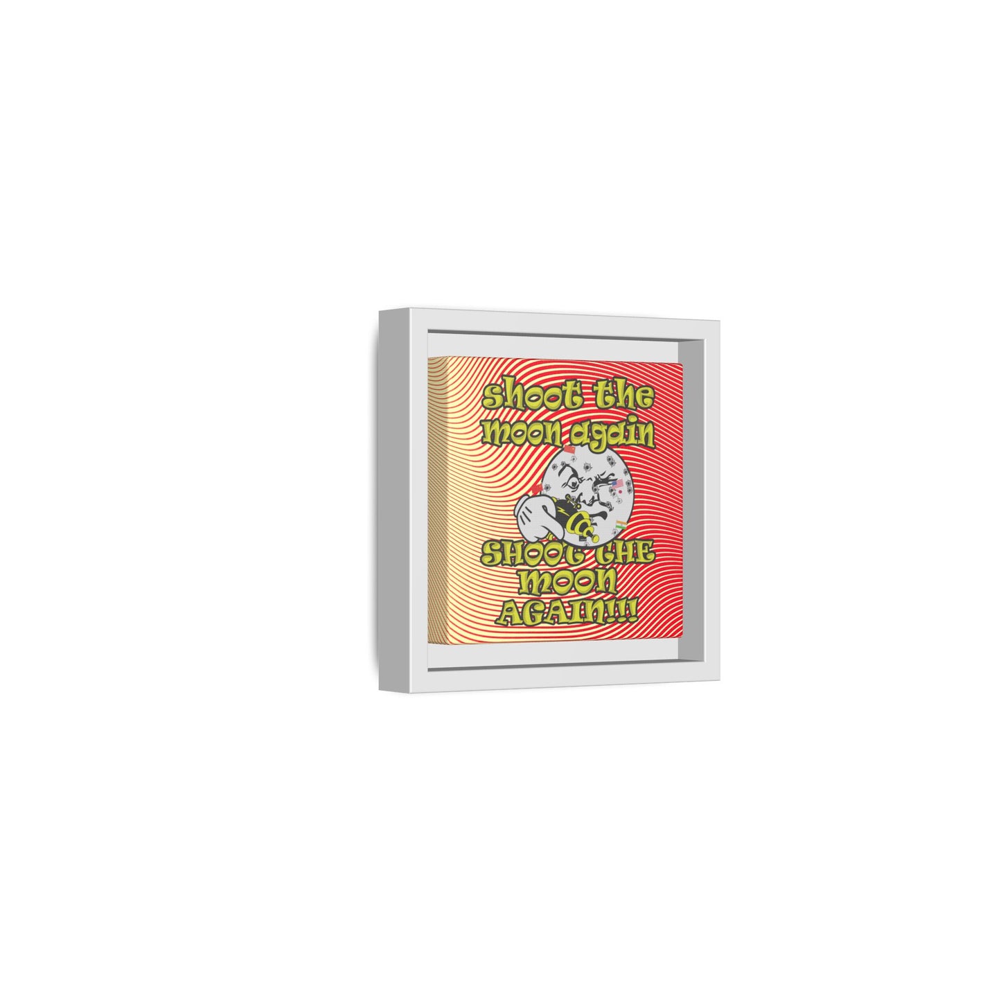 shoot the moon again - framed canvas art (yellow-orange wave)