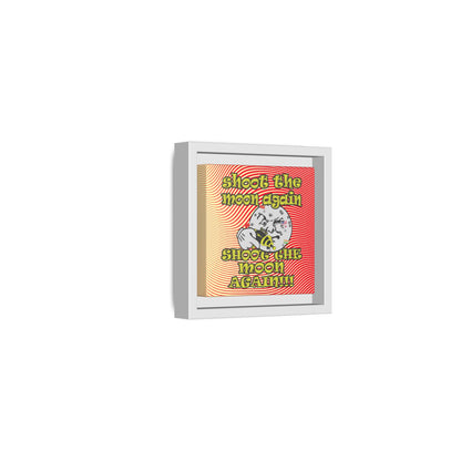 shoot the moon again - framed canvas art (yellow-orange wave)
