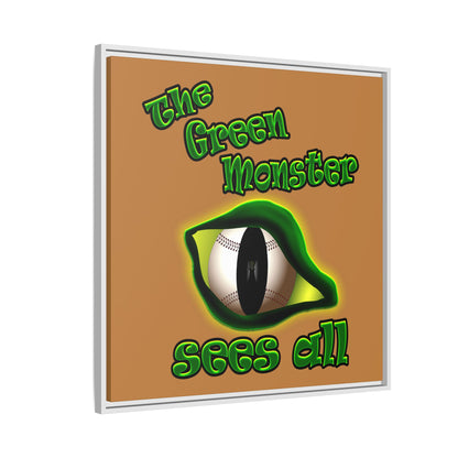 green monster - framed canvas art (light brown)