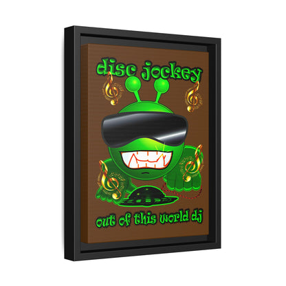disc jockey - framed canvas art (brown)