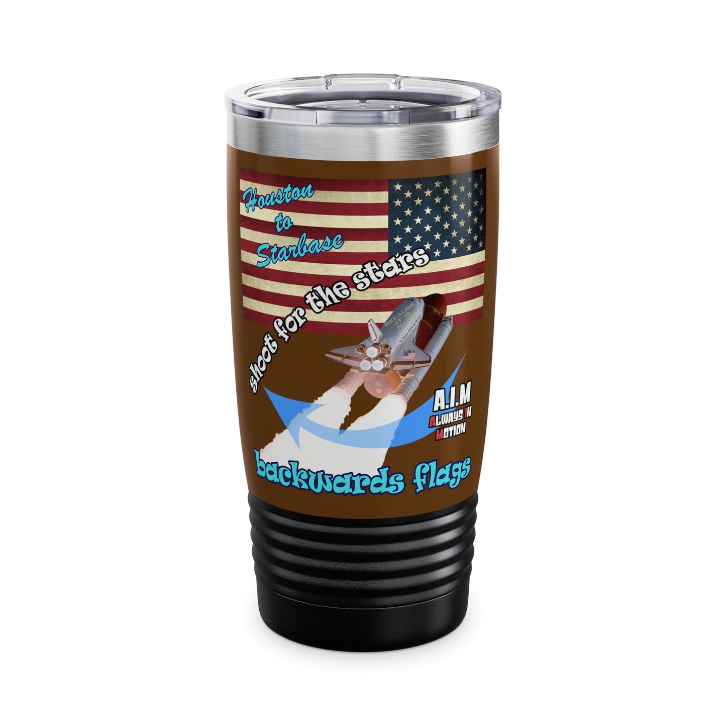 shoot for the stars - Ringneck Tumbler, 20oz (brown)