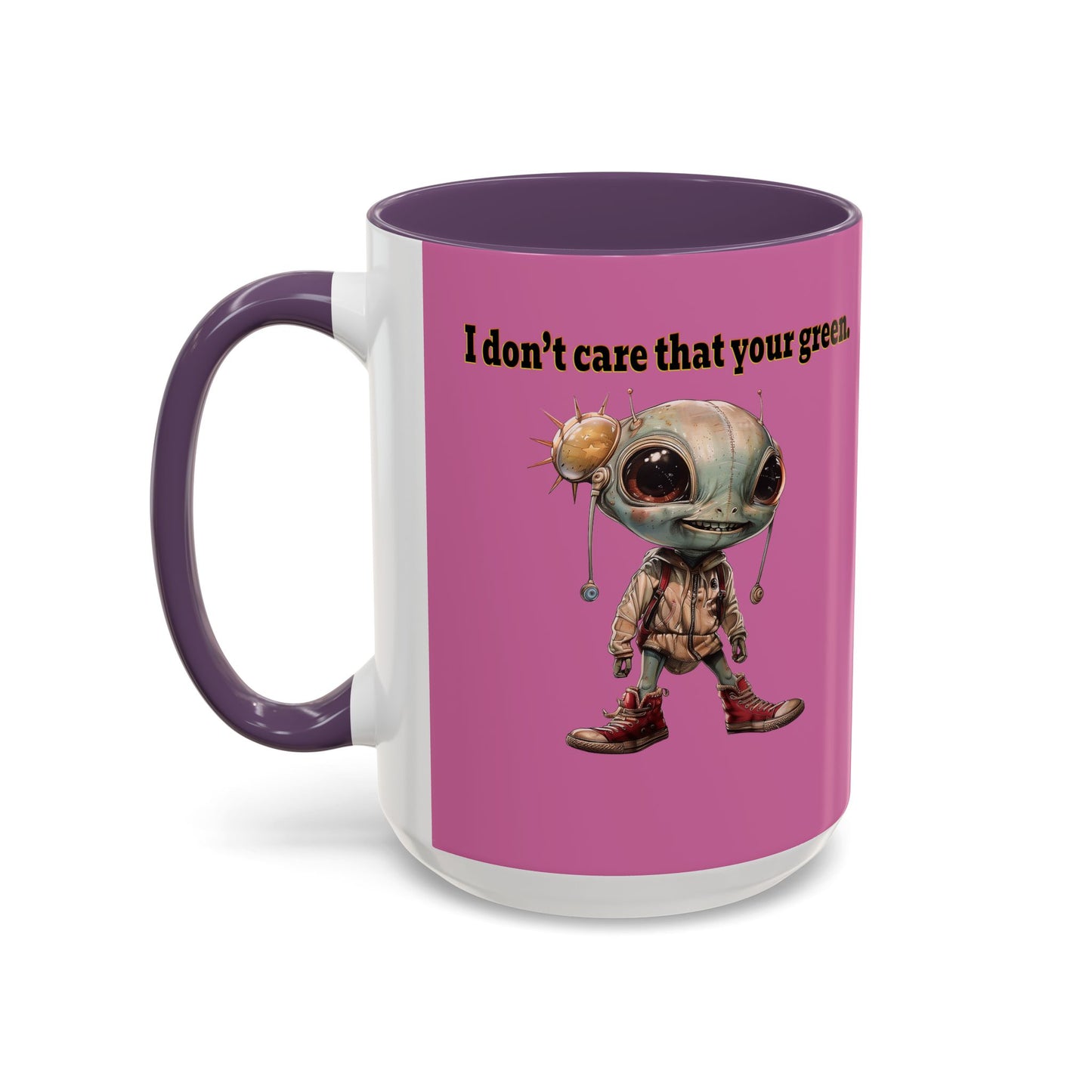 I don't care that your grey - Accent Mug (light pink)