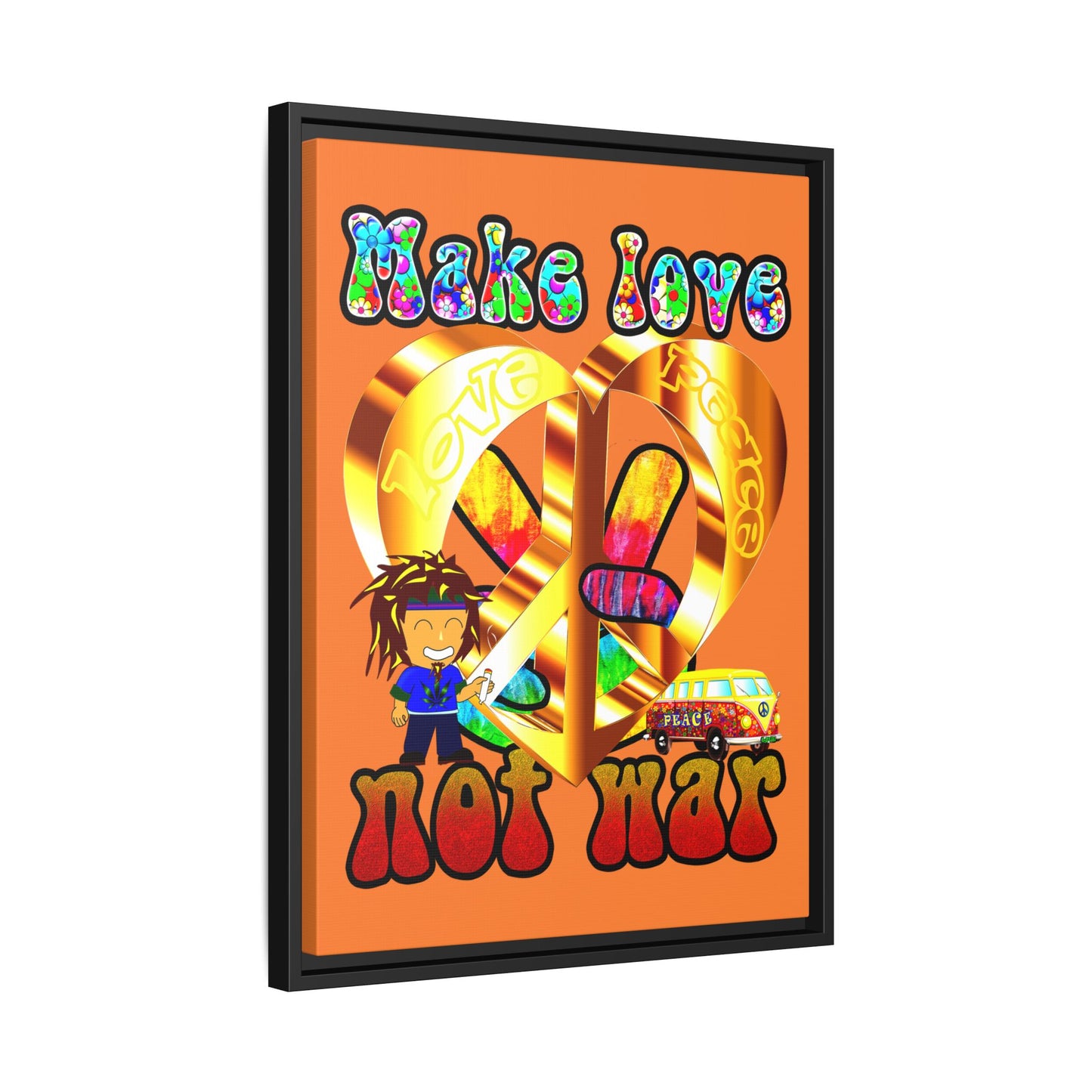 love peace - framed canvas art (crusta)