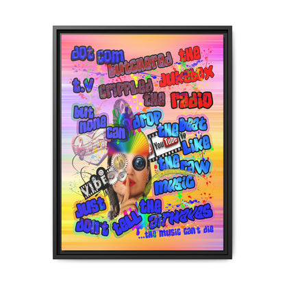 drop the beat - framed canvas art (color blur)