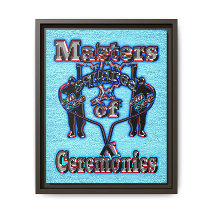 em cee squared - framed canvas art (faded blue)