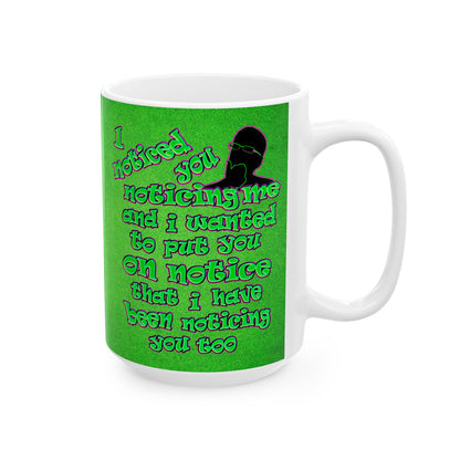 noticed you noticing - White Mug (green turf)