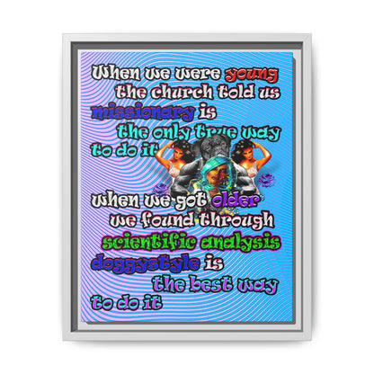 doggystyle - framed canvas art (light blue-purple wave)