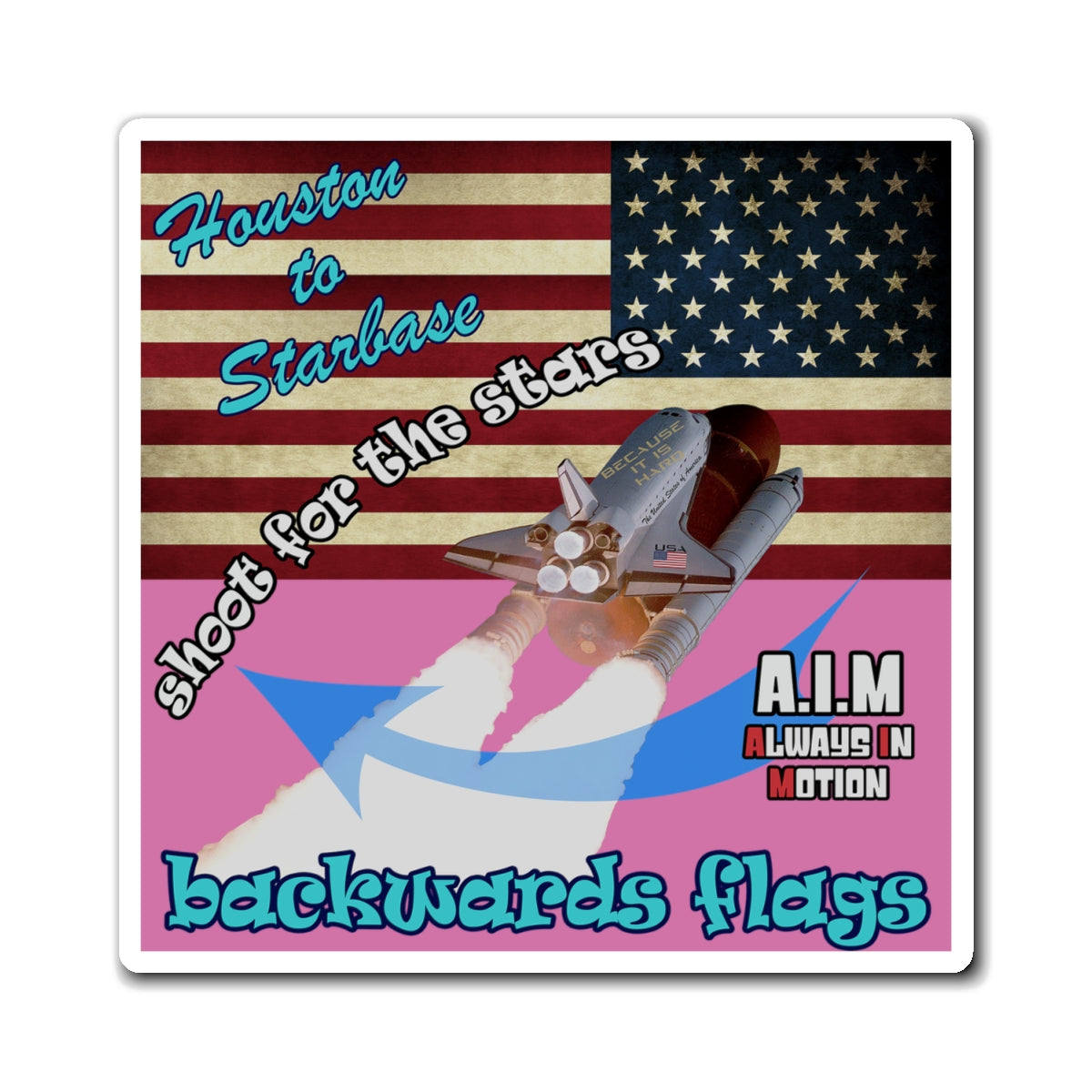 shoot for the stars - Magnets - (light pink)