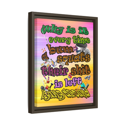 the bum's shit - framed canvas art (color blur)