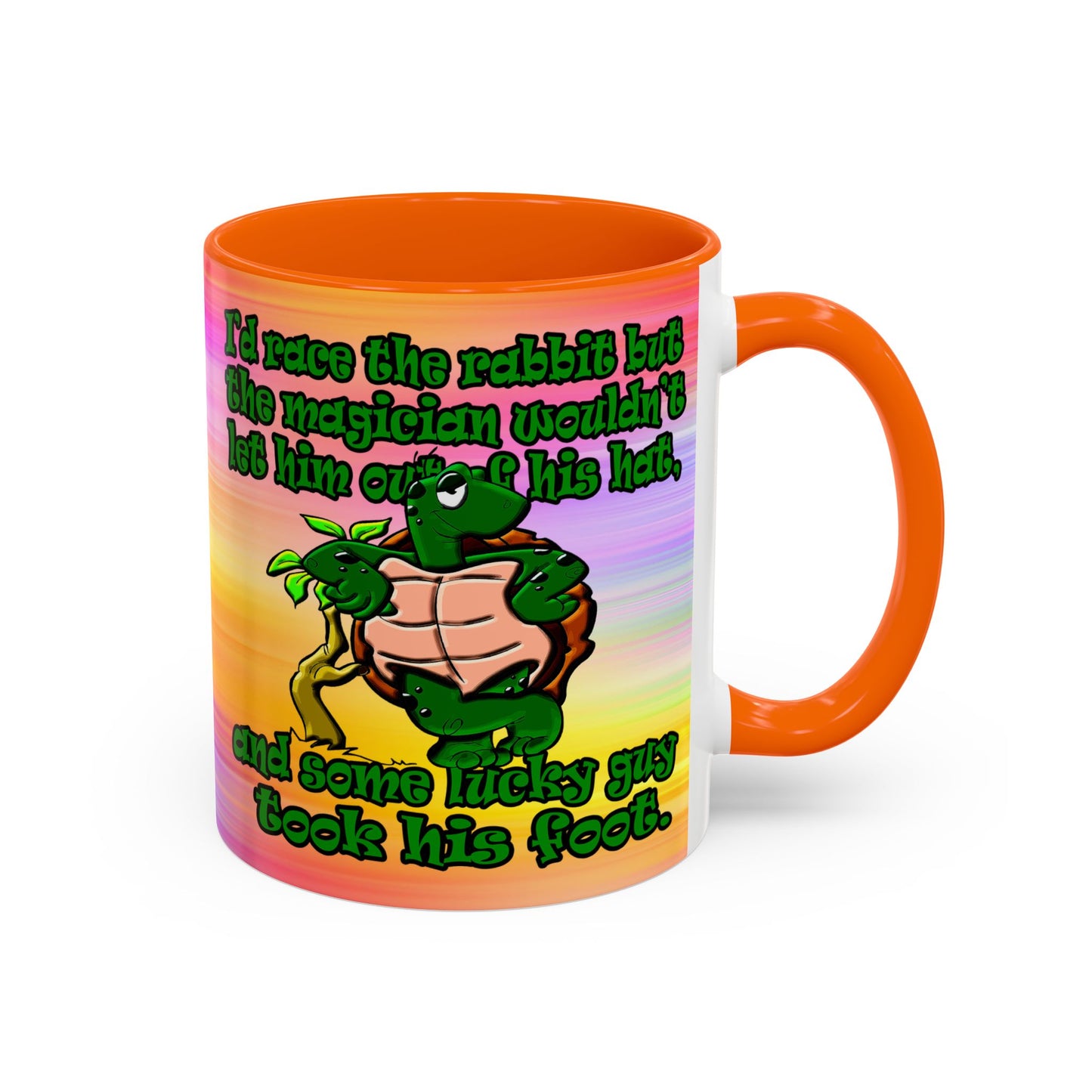 turtle race - Accent Mug (color blur)