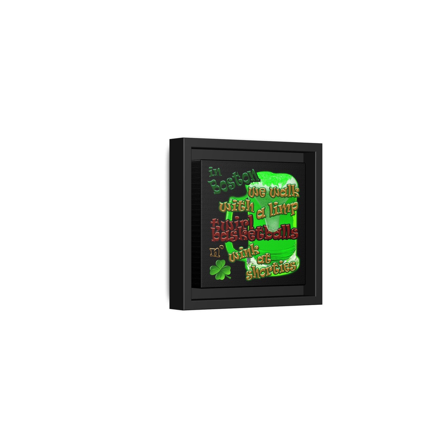 celtics logo - framed canvas art (black)