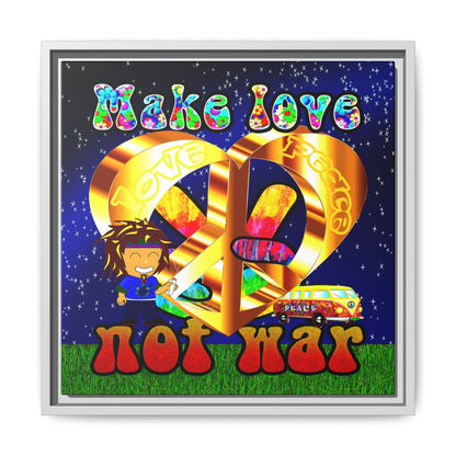 love peace - framed canvas art ('snoops' background)