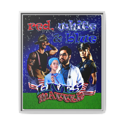 rw&b lives matter - framed canvas art ('snoops' background)