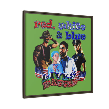 rw&b lives matter - framed canvas art (green)