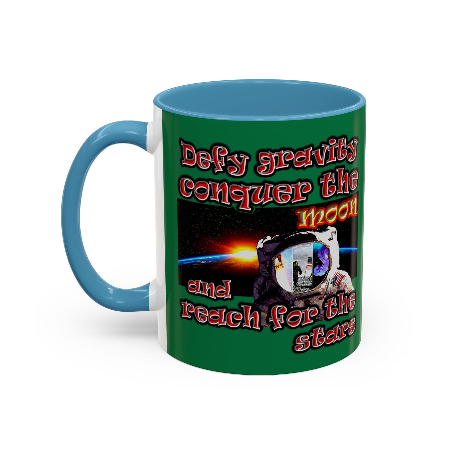 defy conquer reach - Accent Mug (dark green)
